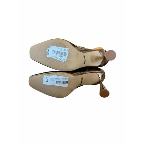 Gianni Bini Metallic Bronze Mirror Knee-High Cone Heel Boots 8.5M NEW - Picture 4 of 7